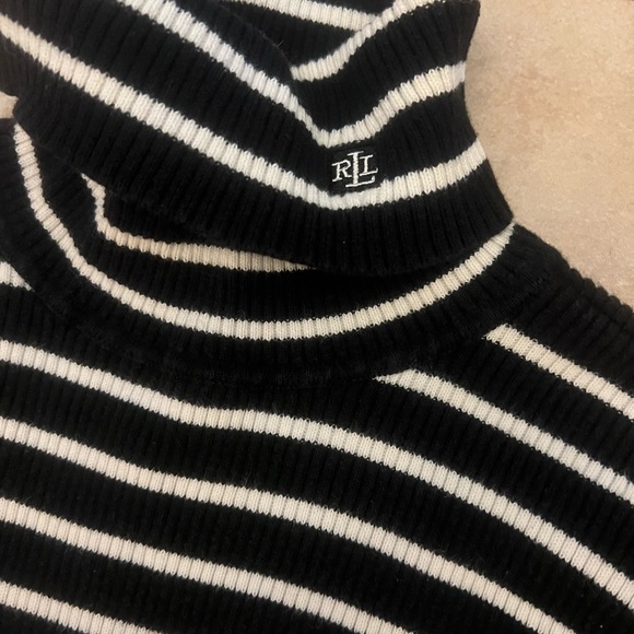 Lauren Ralph Lauren Sweaters - Womens Lauren Ralph Lauren black white stripe turtleneck sweater